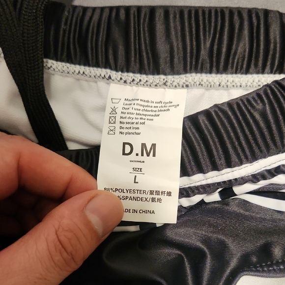 Black and White Geometric Swim Briefs - Picture 2 of 4